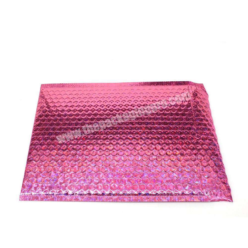 Metallic Foil Rose Gold Custom Logo Padded Bubble Envelopes Mailing Bags Poly Bubble Mailer
