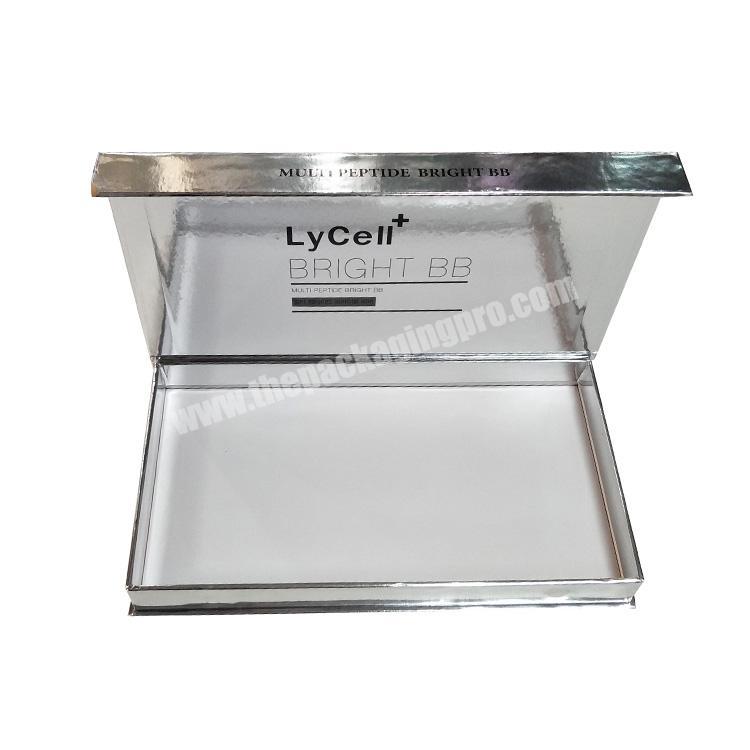 Metallic Silver Paper Cosmetic Skin Care BB Packaging Box