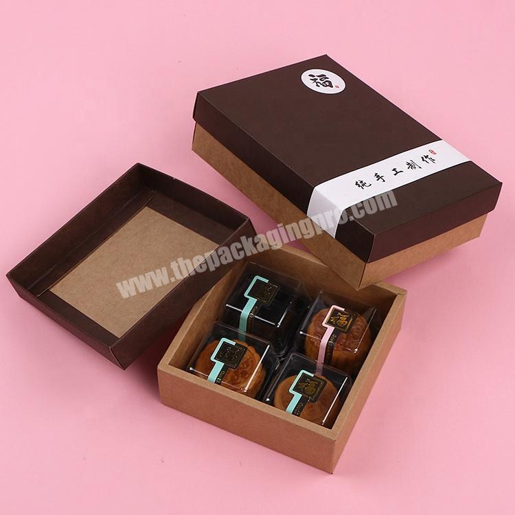Mooncake Box Cover and Base Flat Foldable Macaron Candy Dessert Packaging Snacks Packing Chocolate Boxes for Cake
