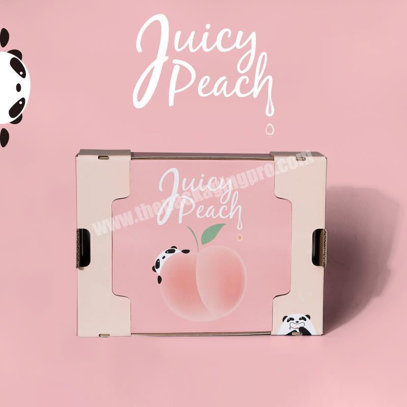 custom Most Selling Products Cute color double-sided reinforced edging leak-proof design fruit carton box peach 