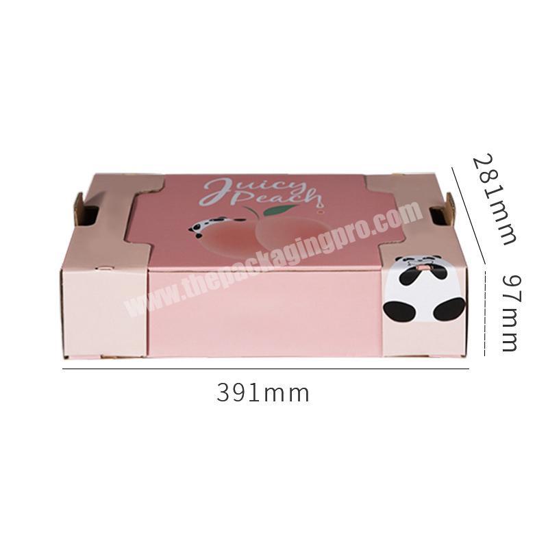 Most Selling Products Cute color double-sided reinforced edging leak-proof design fruit carton box peach wholesaler