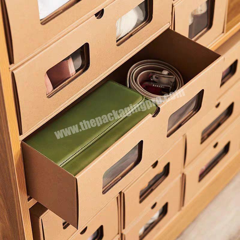 custom Most Selling Products Drawer type with transparent window card design with multiple layers Storage Box 