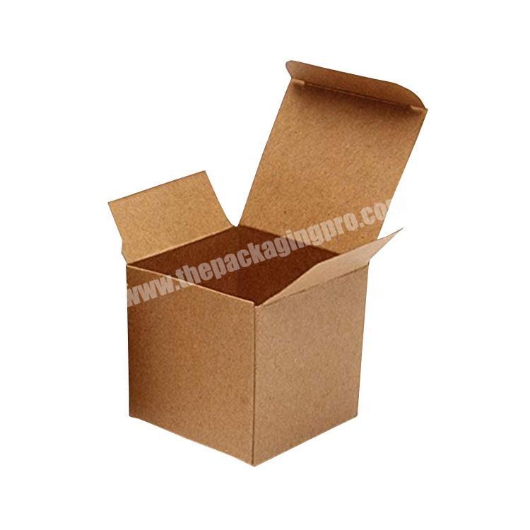 Natural brown simple kraft paper medium candle packaging box for wax candle