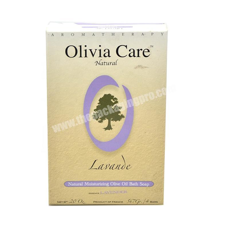 Natural moisturizing olive oil bath soap packaging custom simple design handmade soap packaging box