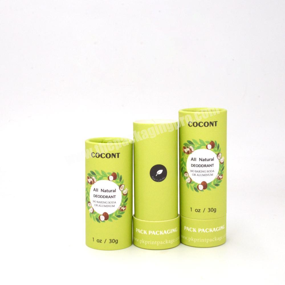 Custom Biodegradable Eco Friendly Kraft Cardboard Skin Care Packaging For 30g Deodorant Stick Container Twist Up Paper Tube