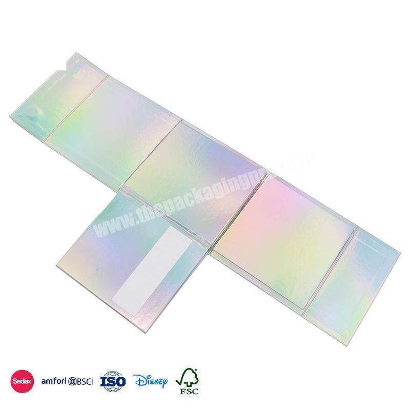 New Authentic Product Fluorescent color waterproof smooth surface Gradient Folding gift Box for jewelry