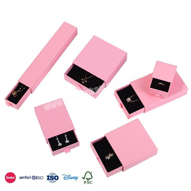 New Authentic Product Pink size optional waterproof high-grade material wooden paper drawer jewelry box
