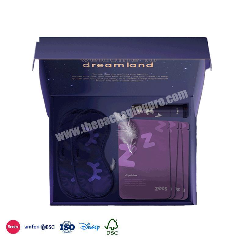 New Authentic Product Purple full coverage with romantic element embellishment custom cosmetic box eco