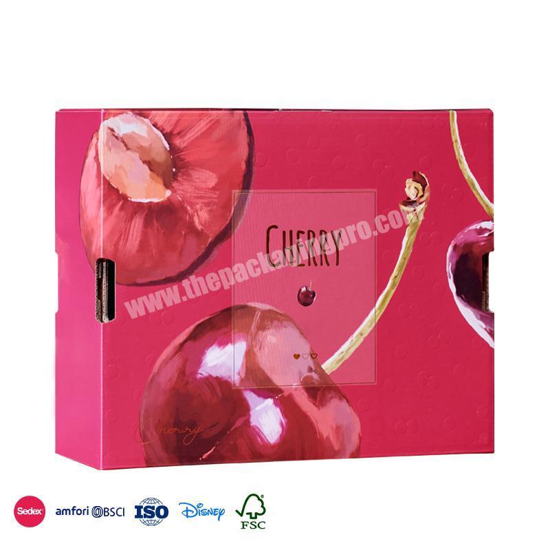 New Authentic Product Red with side cutout handles printed cardboard corrugated box fruit carton pack manufacturer