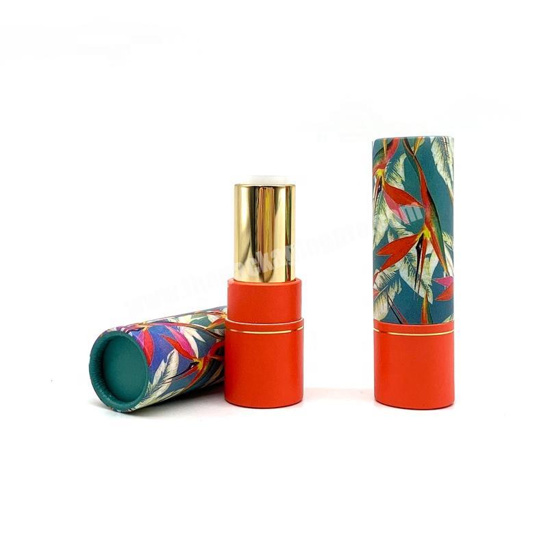 New Design Hot Sale Small Red Empty Round Twist Up Cardboard Container Lipstick Paper Tubes Packaging