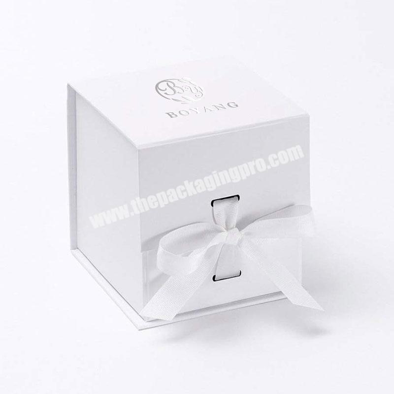 New Design Magnet Foldable Custom Paper Magnetic Packaging Boxes With Ribbon