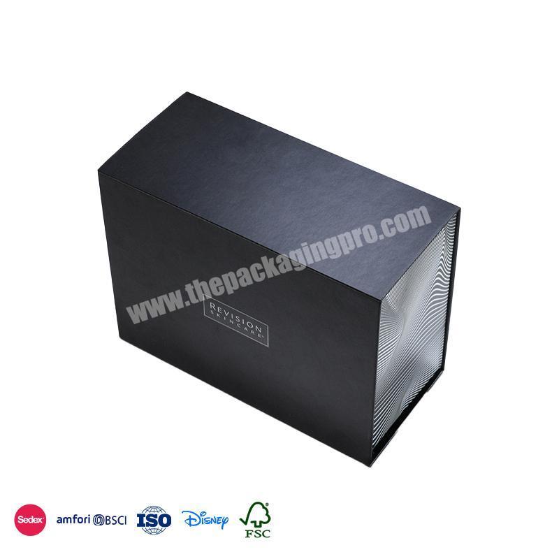 New Design Professional Black waterproof and anti-corrosion custom folding cosmetic plastic packaging box