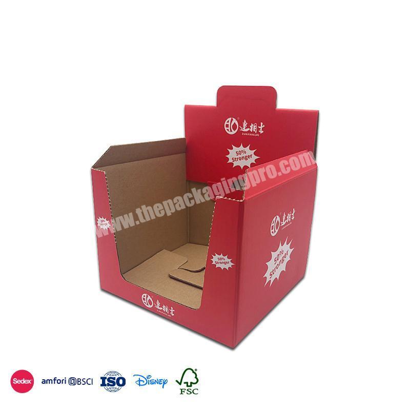 New Design Professional Red Foldable Display Dual Purpose with Simple Logo accessories box display clear