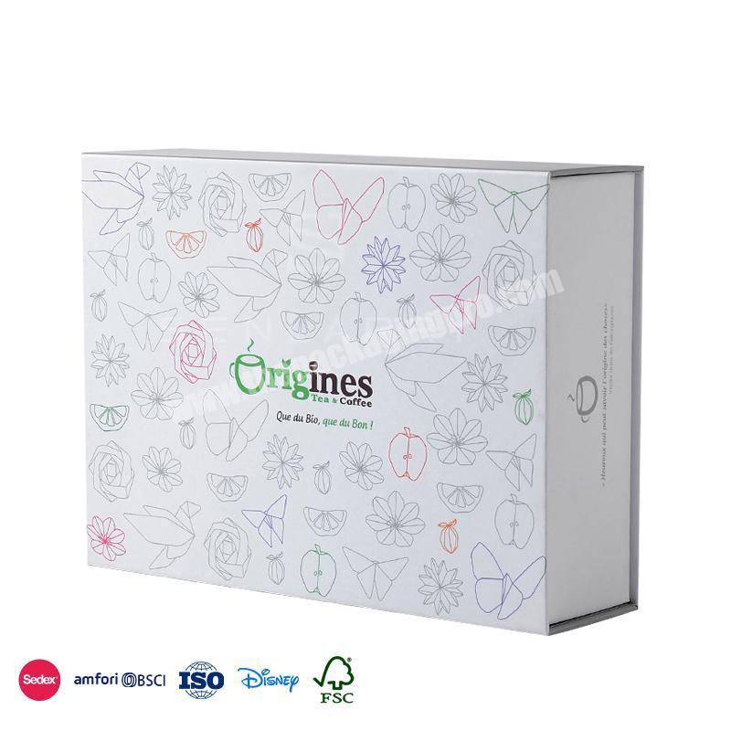 New Design Professional white with geometric lines pattern with small compartment the book shape box
