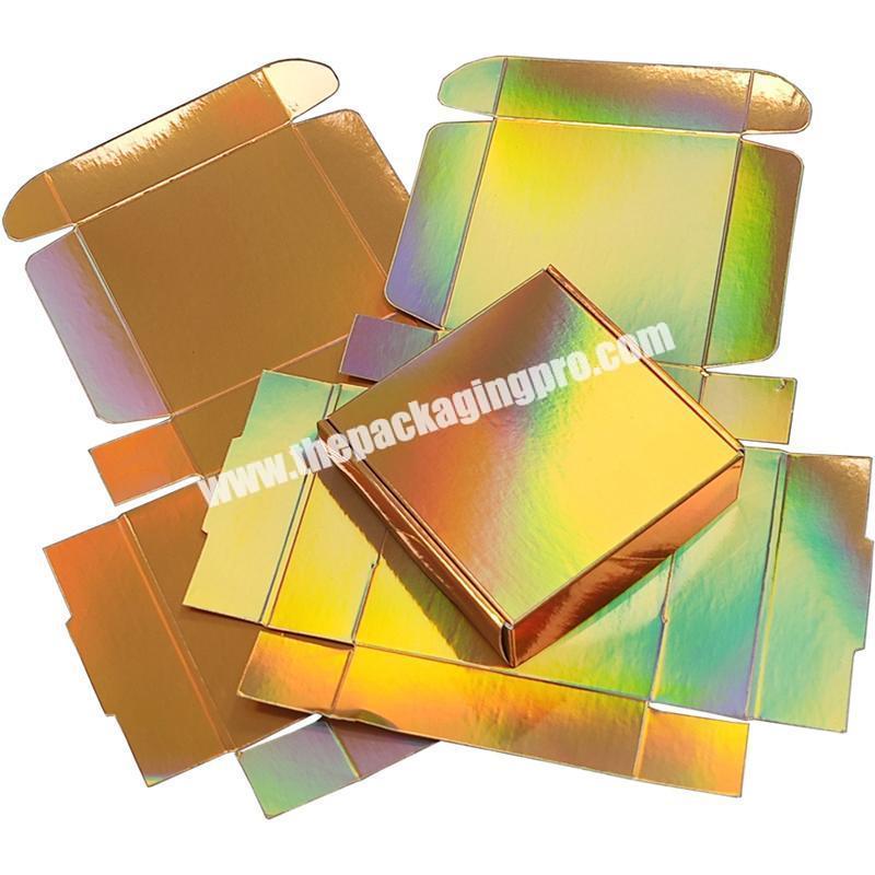 Wholesale Holographic Corrugated Shipping Carton Box Customized Holographic Mailer Box Rectangle Holographic Packaging Boxes