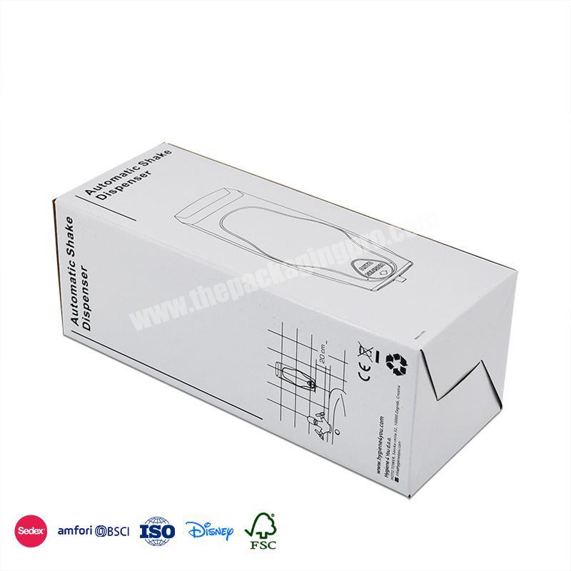 New Hot Selling Products White with black icons simple design rectangle corrugated mailer shipping box ever