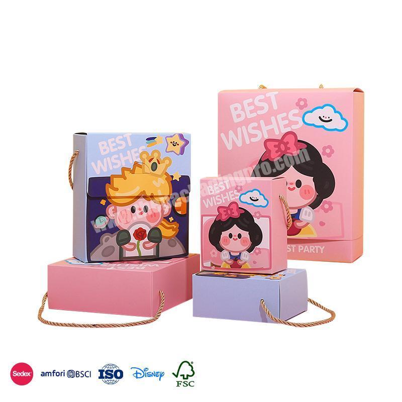 New Trend Product Simple schoolbag design with cute princess figure ice cream packing box favor birthday
