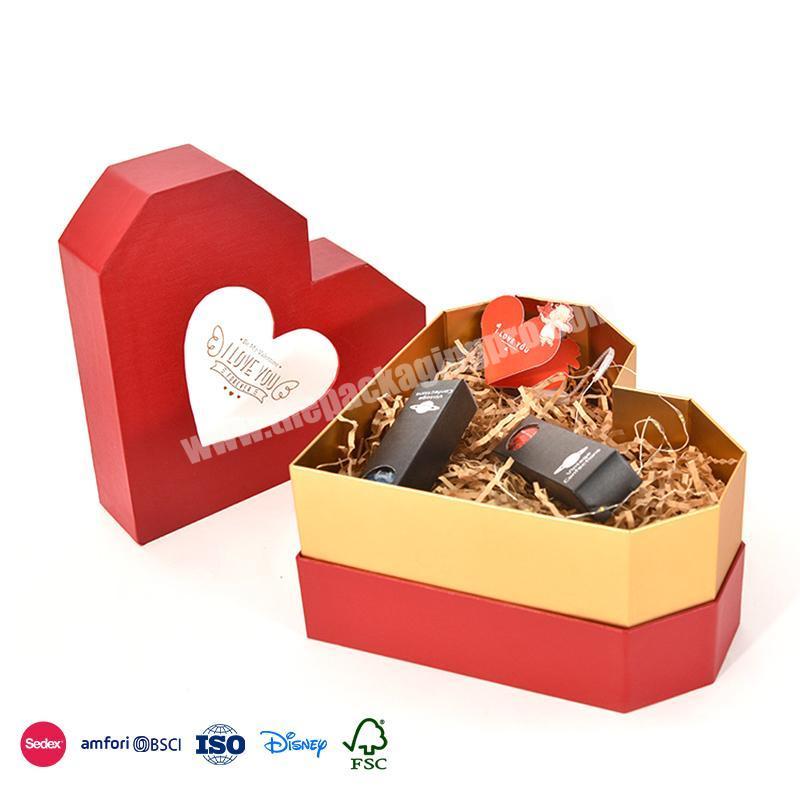New Trend Product red transparent design romantic valentines day gift box heart-shaped for cosmetic