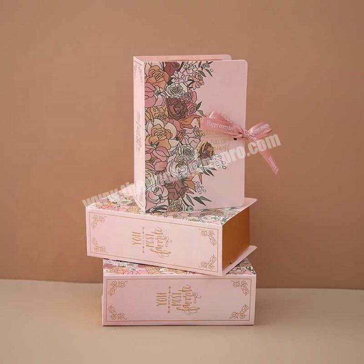 New design manufacture rigid cardboard candle boxes with ribbon custom package gold logo hair boxes for bundles
