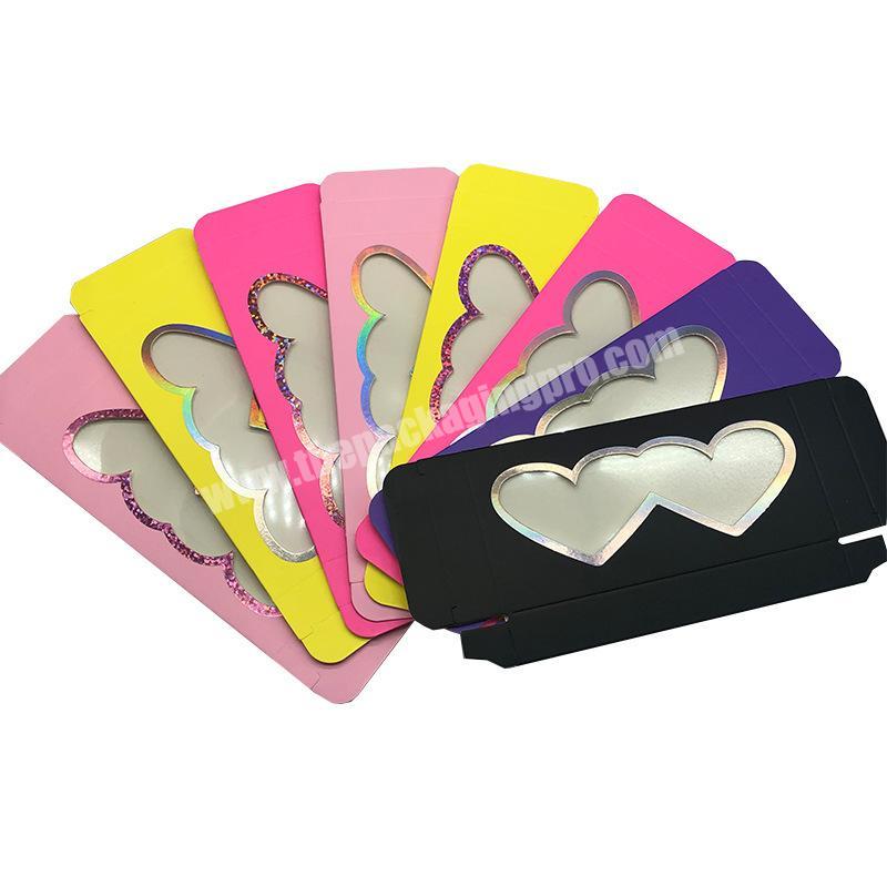 New design private cardboard eye lashpackaging boxes wholesale heart shaped paper logo custom lashpackaging box