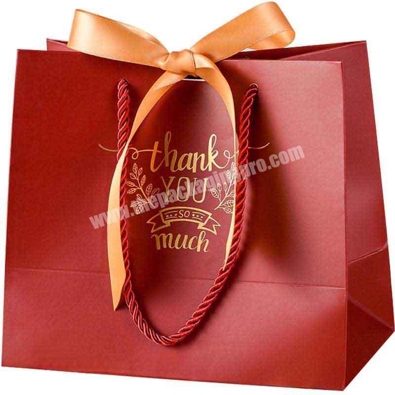 New style red wedding exquisite marble festival wedding candy gift bag portable paper bag