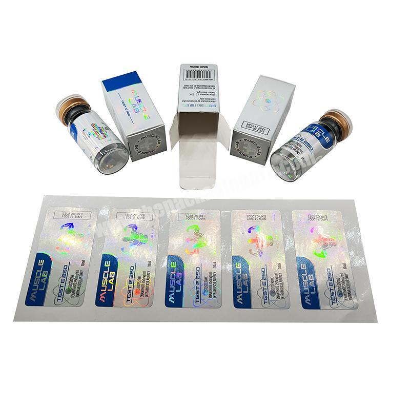 Newest design your logo steroid pharmaceutical 10ml vial box labels