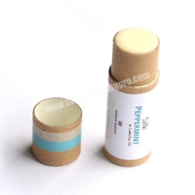 OEM Eco Friendly Custom Lip Balm Tube Round Shape Empty Deodorant Stick Container Biodegradable Push Up Paper Tubes