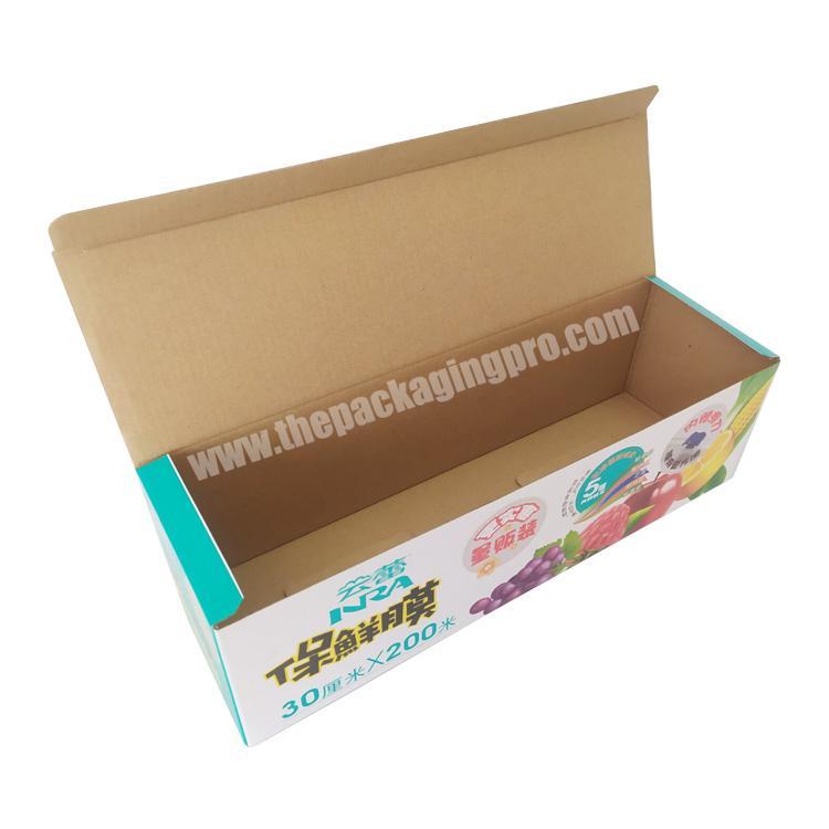 OEM custom logo corrugated box packaging storage box for plastic wrap