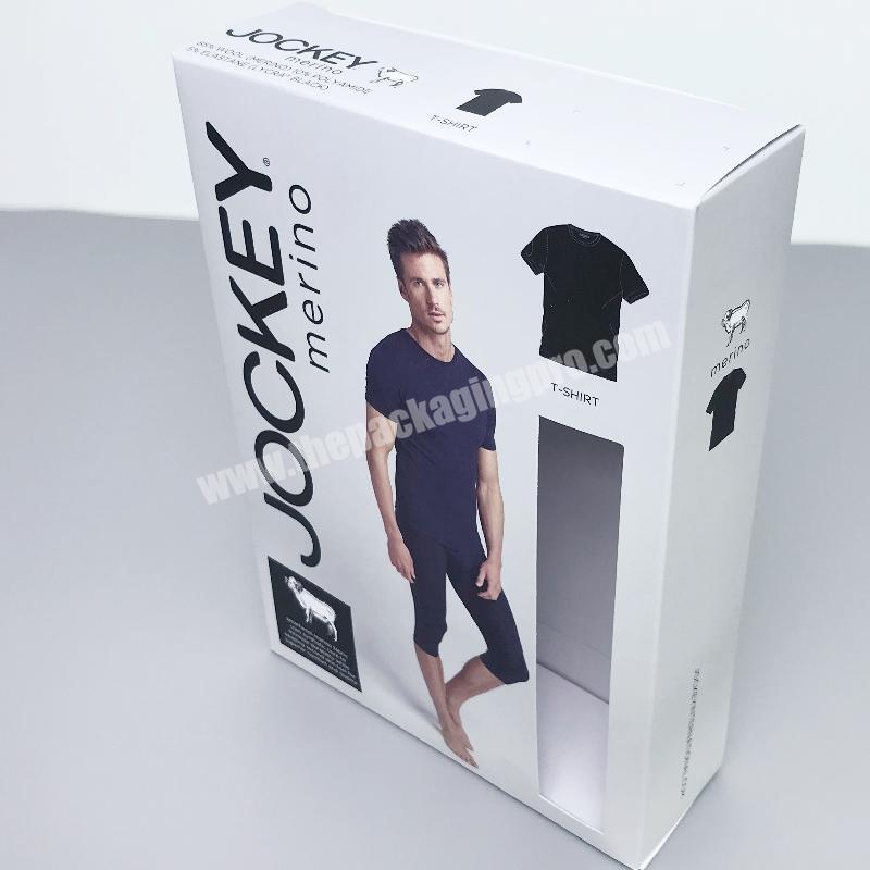 OEM&ODM service custom men's underwear package paper box packaging with custom shape window