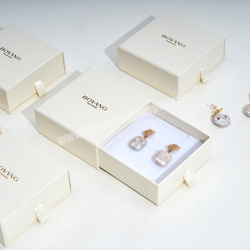 One Stop Service OEM ODM Paper Drawer ECO Beige Jewelry Earring Gift Boxes and Packaging