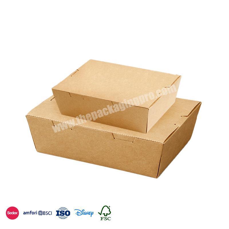 Online Best Service Yellow healthy food waterproof material trapezoidal design fried chicken take out box