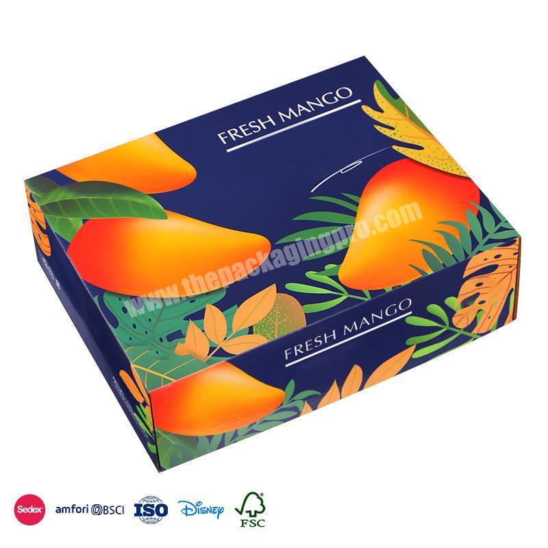 Online Shop Hot Sale White base degradable food material with colorful lid fruit packing mango boxes manufacturer
