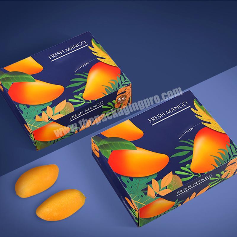 Online Shop Hot Sale White base degradable food material with colorful lid fruit packing mango boxes