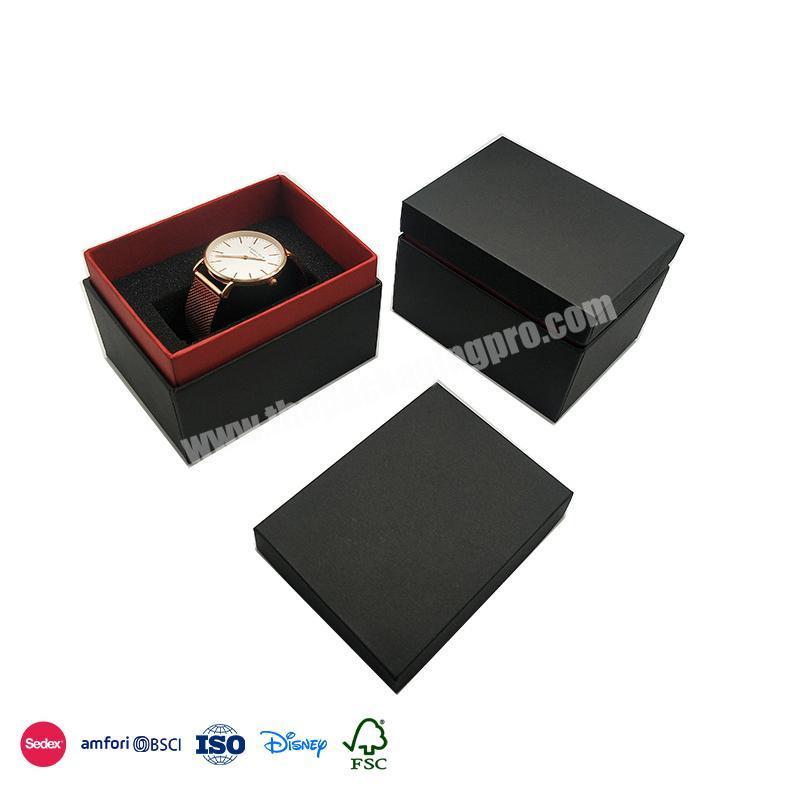 Online Shop Hot Selling Simple no-picture design on black non-smooth surface boys touch watch box box