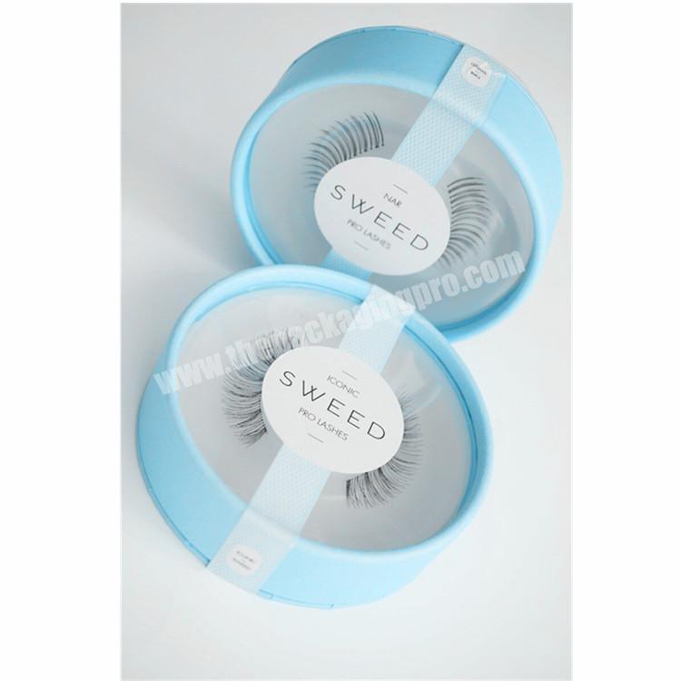 Own Brand Makeup Supplies Round Circle False Eyelash Packaging Boxes for Fake Synthetic Lashes Private Label Paperboard Stamping