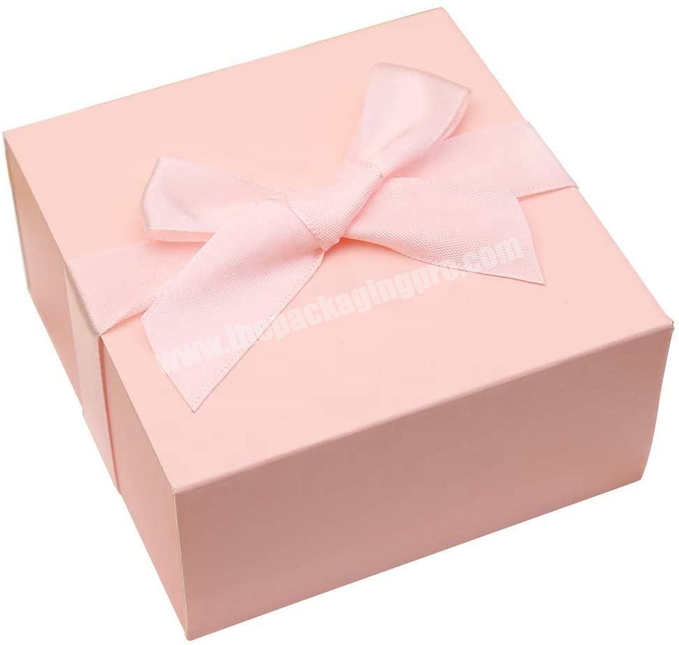 Paper Gift Box Pink Boxes with Ribbons for Chocolate Candy and Bridal Shower Party Birthday Wedding