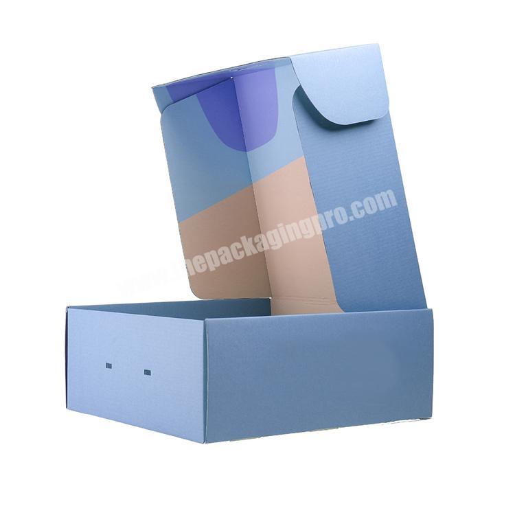 Paper Packing Box Heavy Duty Corrugated Shipping Box Yilucai Custom Blue Shirt Packaging Shoes and Clothing Packaging Handmade