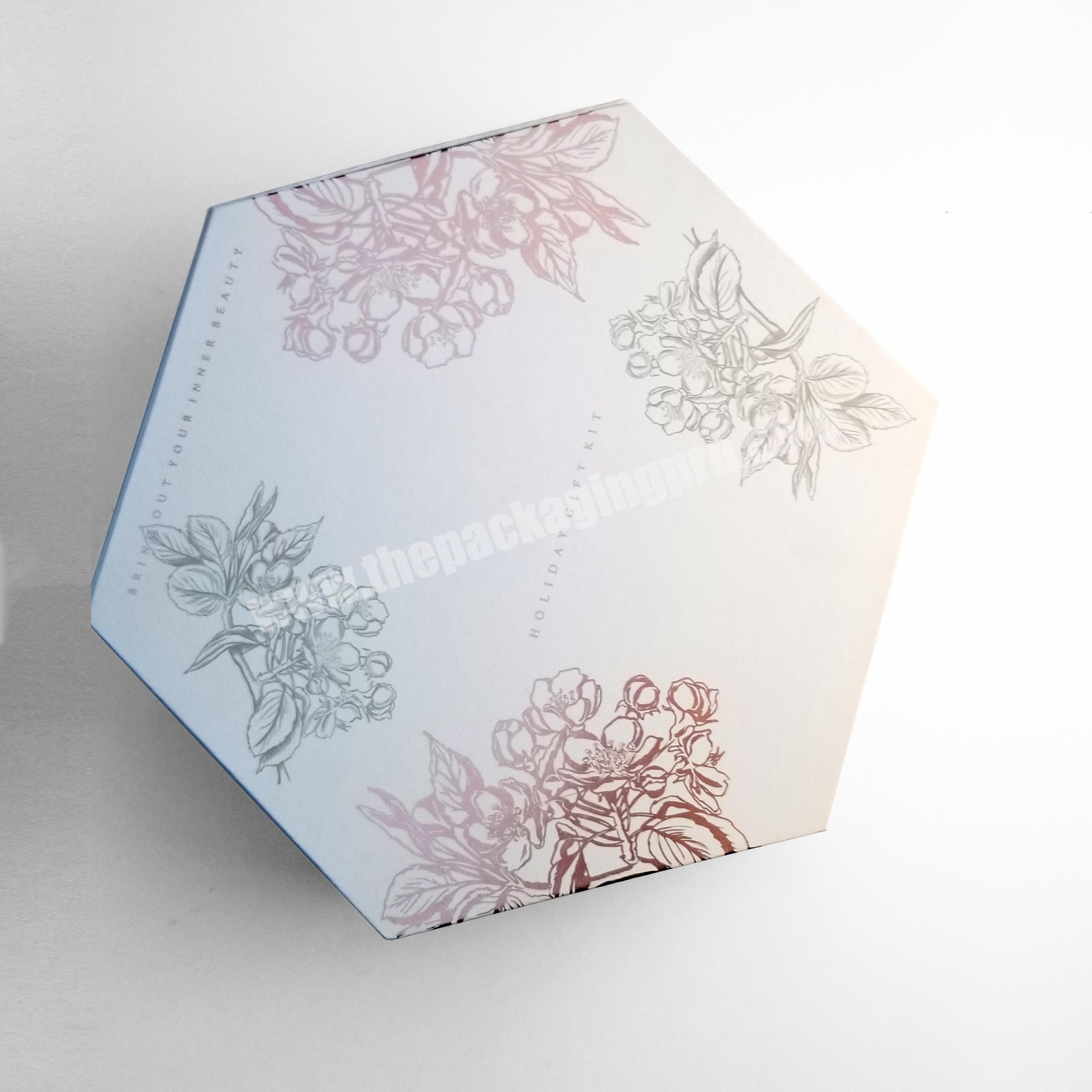 Paper made hexagonal box with black EVA inside hexagonal packaging box