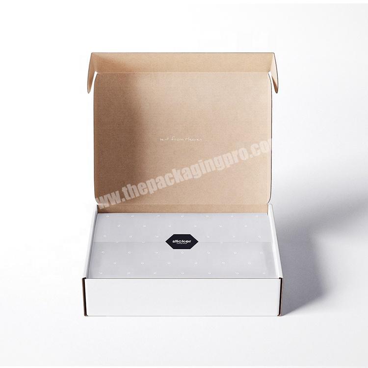 Paper mailer packaging shipping custom clothing white gift print corrugated mailer box factory