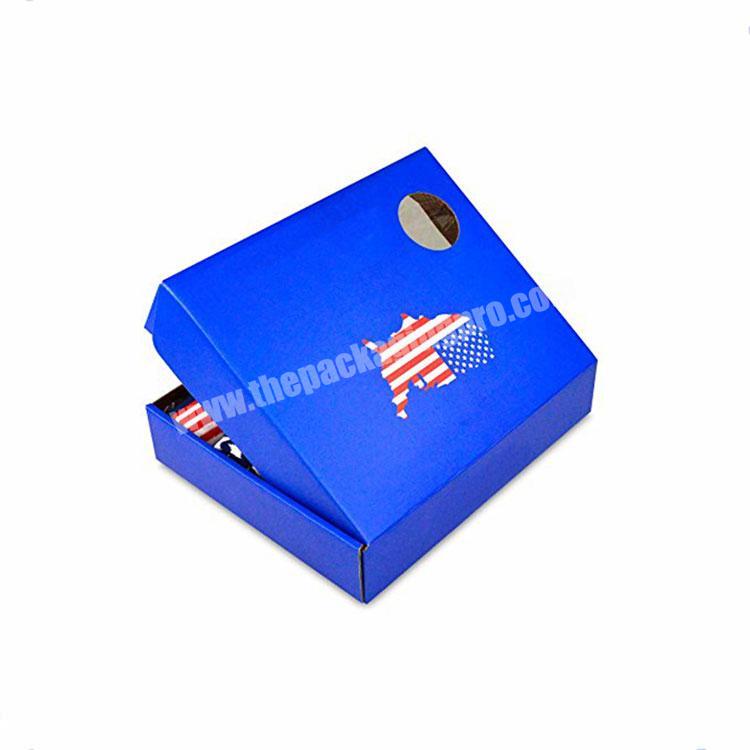 Party decoration storage cardboard paper blue mailer box for 4th of July