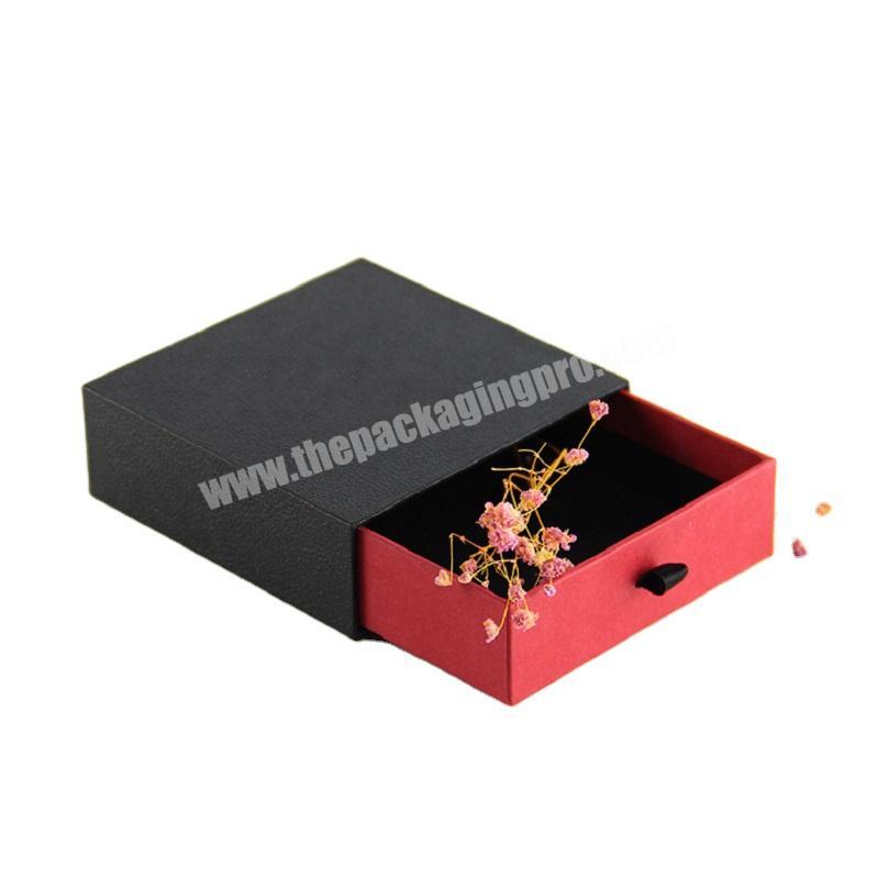 Personalized design bundle sliding gift packaging box custom makeup jewelry wholesale sliding box package with ribbon handle