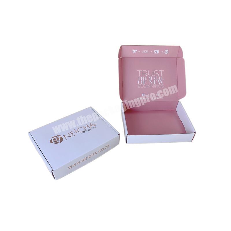 Pink Apparel Gift Box Eyelash Corrugated Paper Display Beauty Box Cosmetics packaging Logo Wig Mailer Shipping Box