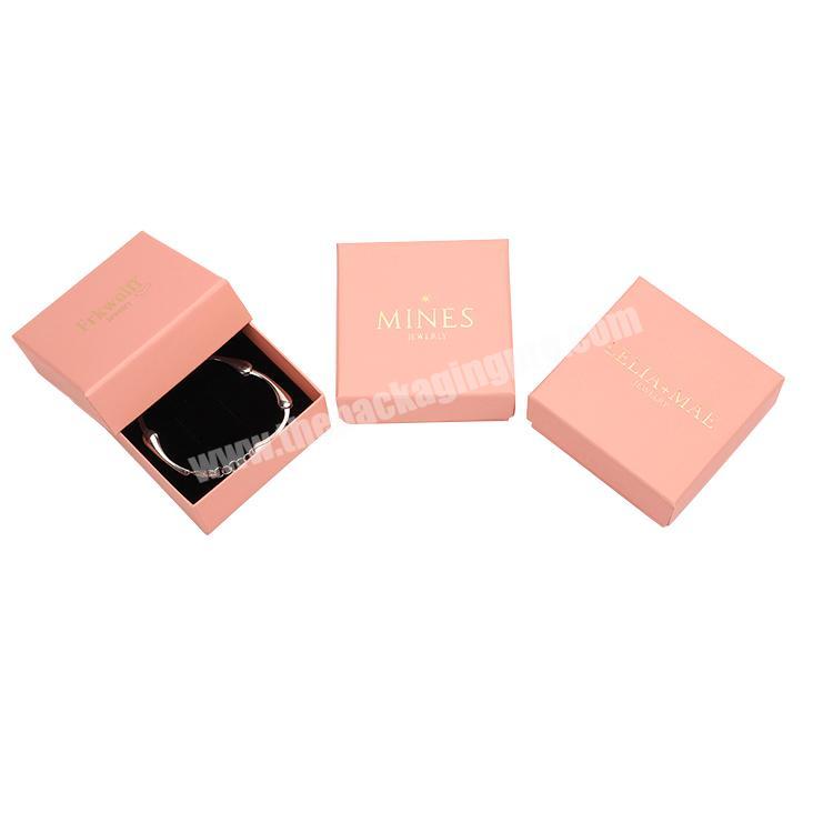 Pink Fashion Luxury Custom Logo Jewelry Packaging Box Wholesale Sliding Ring Earring Bracelet Jewellery Paper Packaging Boxes