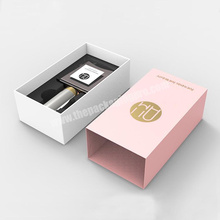 Pink Perfume Box Sleeve Packaging Drawer Sliding Perfume Sample Gift Box
