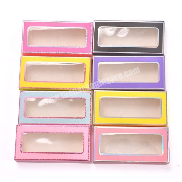 Popular New Producing Exported Good Quality Eyelash Box Custom Cosmetic Kraft Colorful Paper Box Extension Storage Box