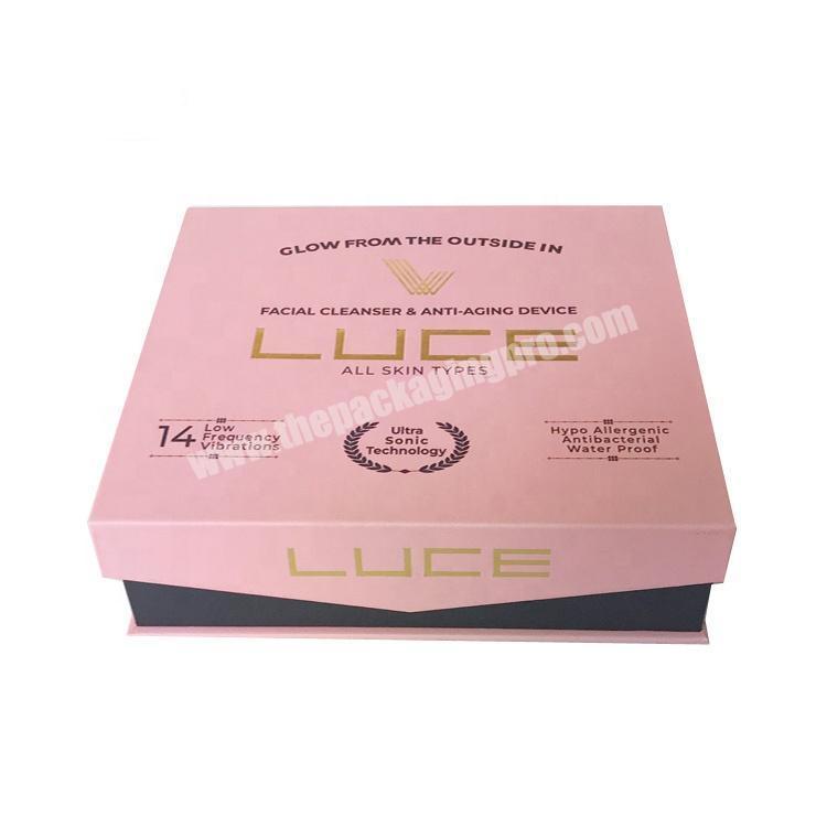 Premium Pink Custom Rigid Paper Box Skincare Cardboard Magnetic Box