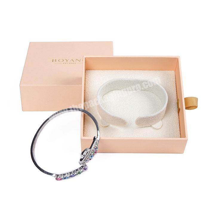 Premium hot pink paper luxury wedding return packaging small drawer bracelet gift box with foam insert
