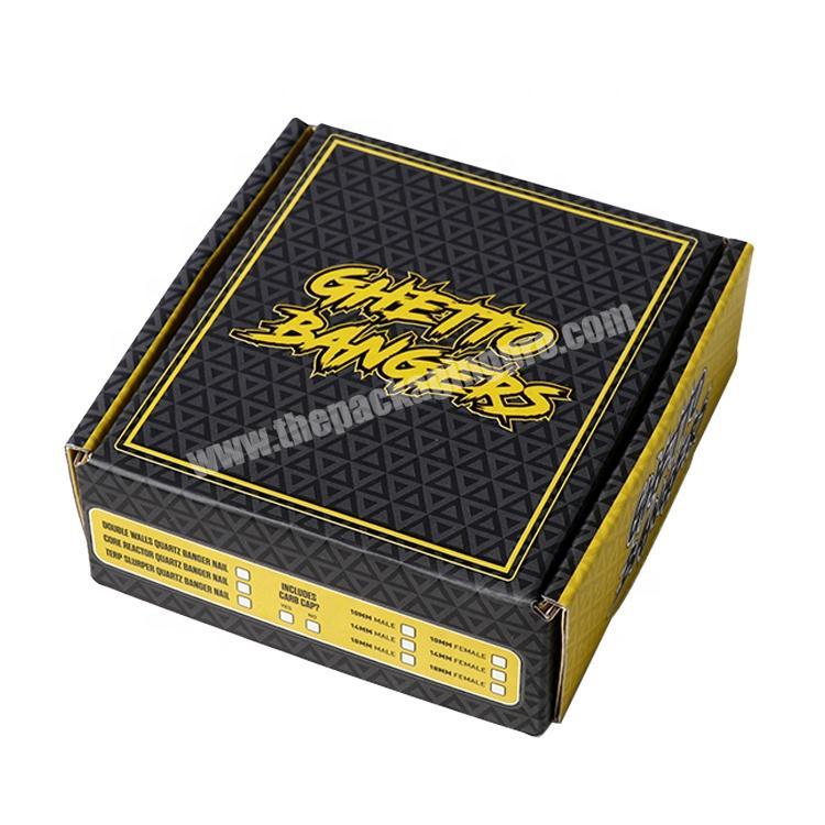 custom Printed logo corrugated yellow packaging box colored shipping boxes 