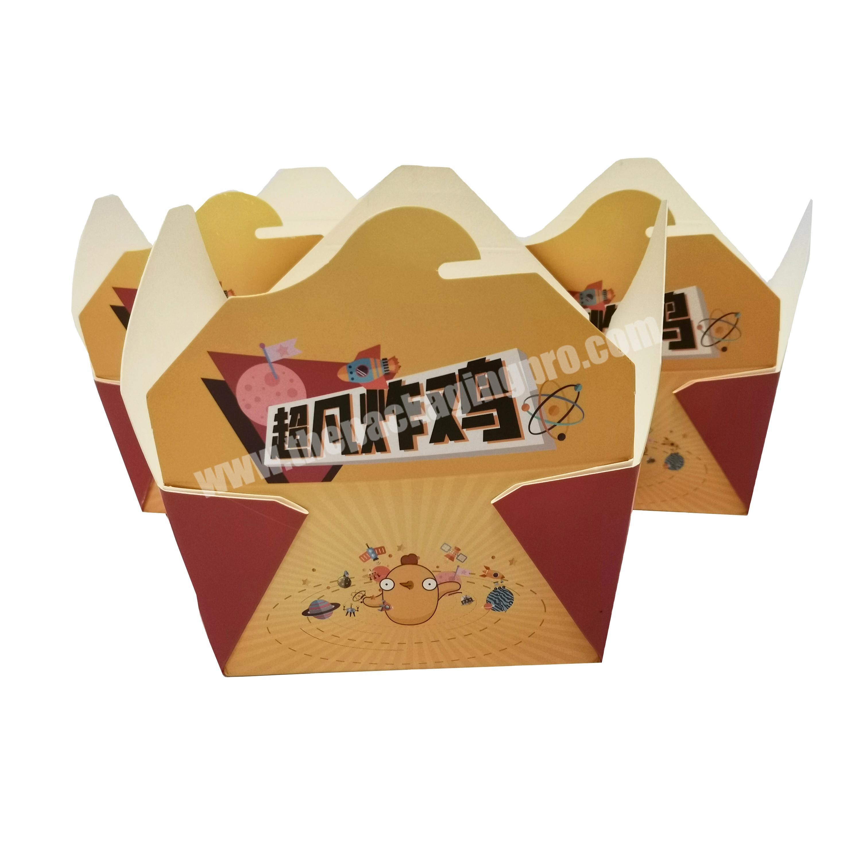Private custom logo food grade paper fried chicken takeaway packaging boxes eco-friendly empty fried chicken box