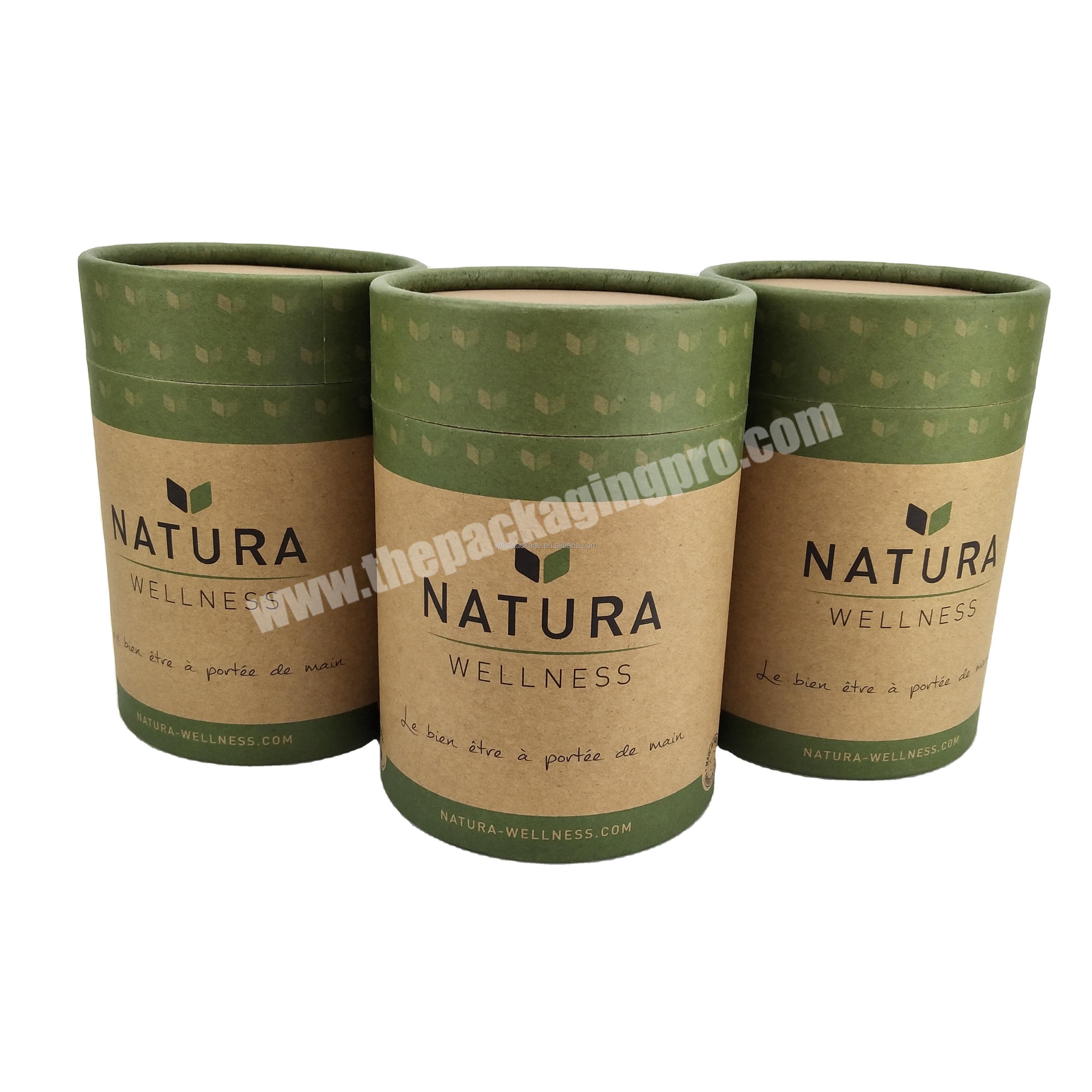 Promotion Round Food Grade Cylinder Packaging Coffee Tea Nuts Chocolate Kraft Paper Tubes